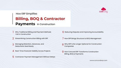 How ERP Simplifies Billing , BOQ & Contractor Payment in Construction